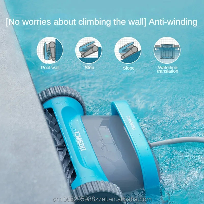 CM600 swimming cleaning robot wire high quality cleaning ability to clean the floor and wall pool suction machine