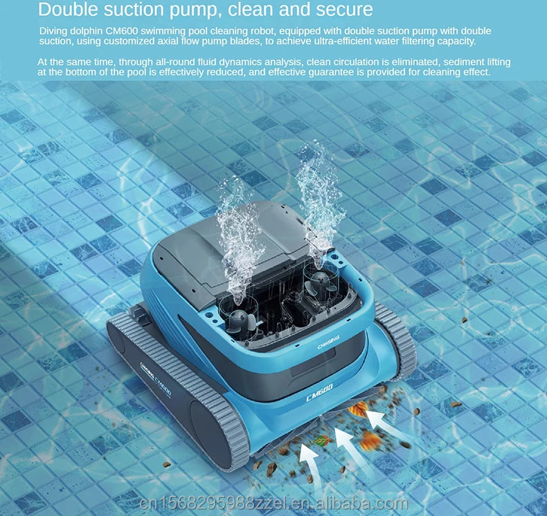CM600 swimming cleaning robot wire high quality cleaning ability to clean the floor and wall pool suction machine