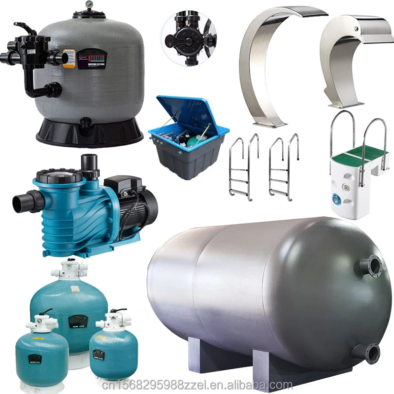 Water Treatment System Automatic Backwash Fiberglass Material Pool Equipment Swimming Pool Cleaning Sand Filter